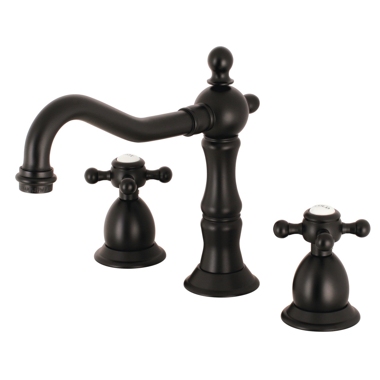 Kingston Heirloom KS1975BX - Heritage Two-Handle 3-Hole Deck Mount Widespread Bathroom Faucet with Brass Pop-Up, Oil Rubbed Bronze — image 1